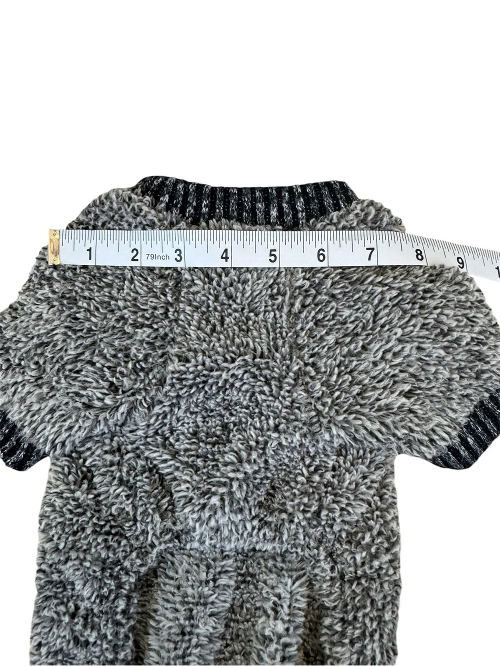 Like New! Dog Fuzzy Pajamas. “Fitwarm” Grey Pet Onesie for Thermal Warmth. Med.